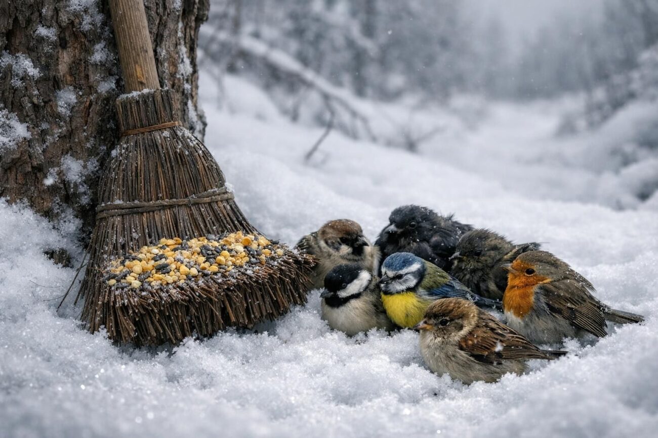 Affamés par le froid et pris au piège par la neige : comment votre vieux balai peut leur venir en aide