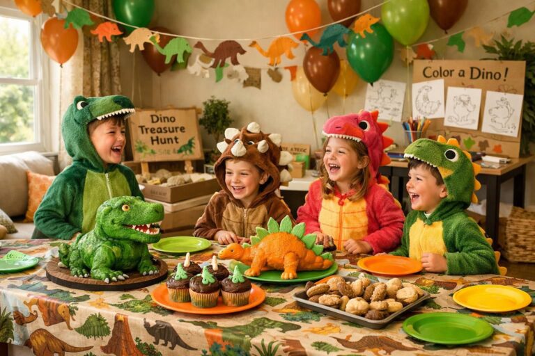 Comment organiser un anniversaire thème dinosaure à la maison facilement